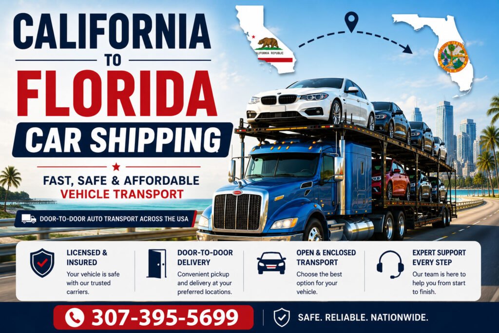 California to Florida car shipping services with auto transport carrier