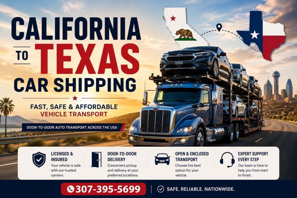 California to Texas car shipping services with auto transport carrier